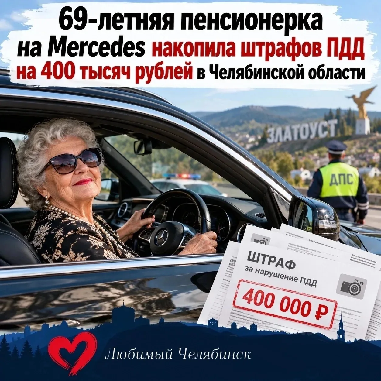 🙄 69-летняя пенсионерка на Mercedes накопила штрафов на 400 тысяч в Челябинской области