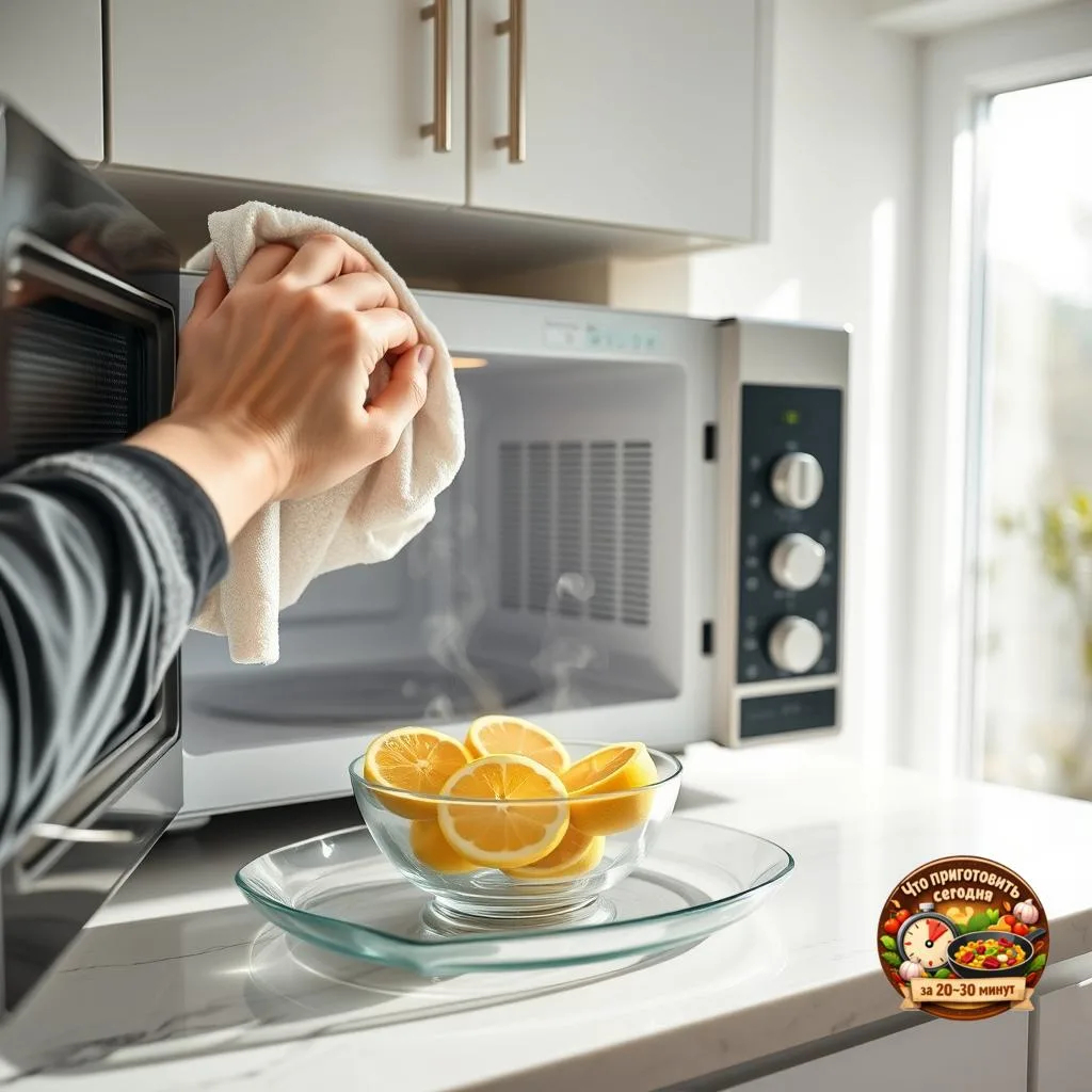 🍽️ Как почистить микроволновку паром с лимоном за 5 минут