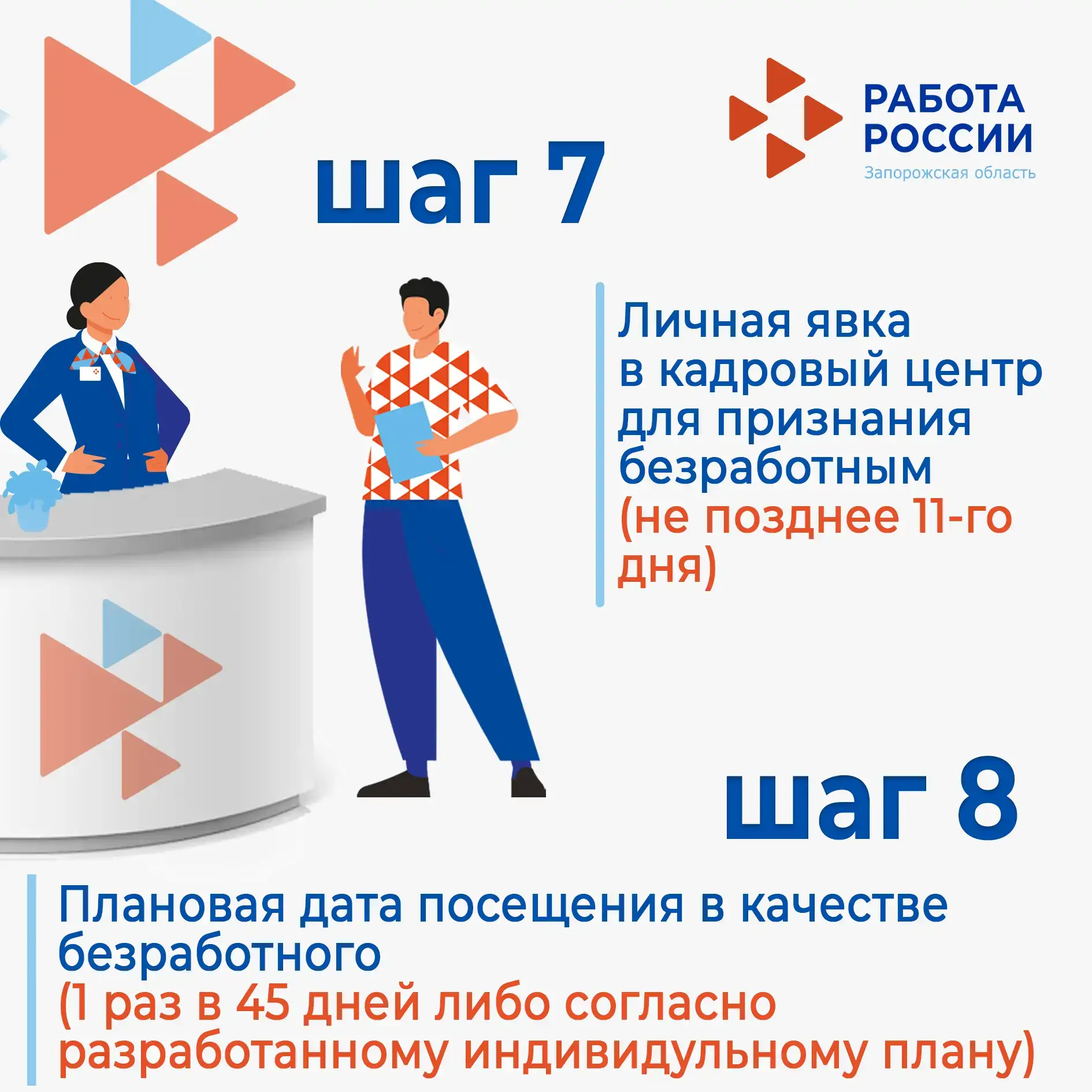 8 шагов к вашей новой, успешной работе!   👩‍💻  Кадровый центр поможет вам уверенно пройти каждый эта