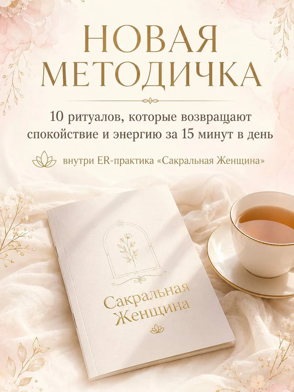 Вот та самая методичка, которую я для вас приготовила 🤍

Это набор простых женских ритуалов, которы