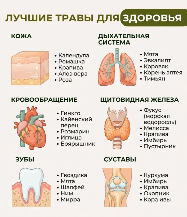 Травы для поддержки разных систем организма 🌿  Не забудьте подписаться на канал!