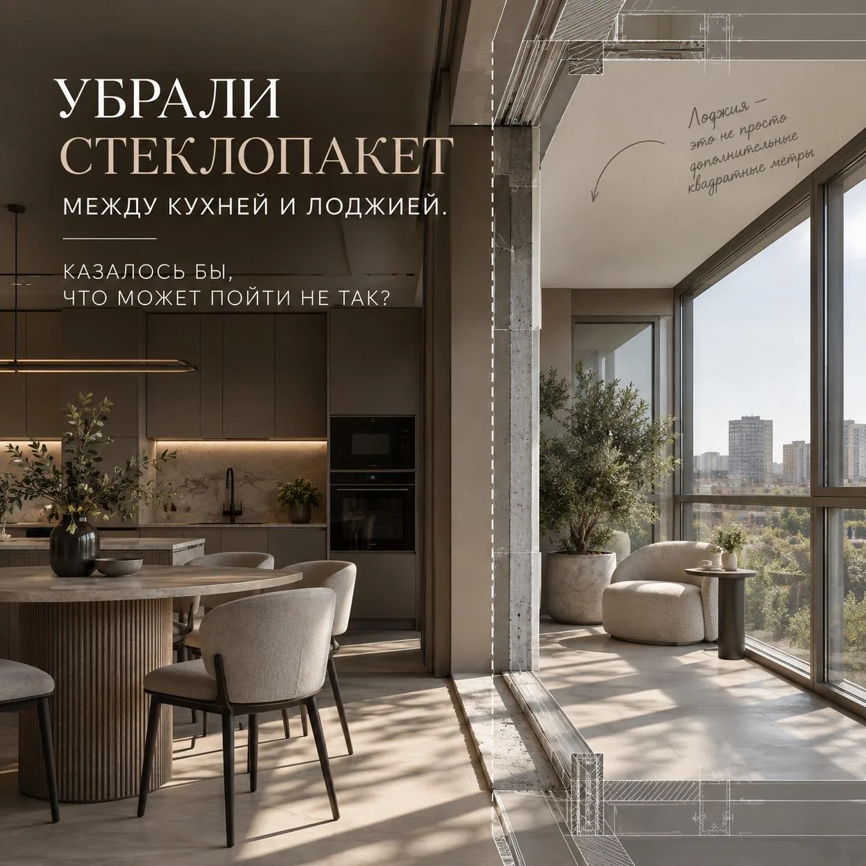 Убрали стеклопакет между кухней и лоджией. Казалось бы, что может пойти не так?