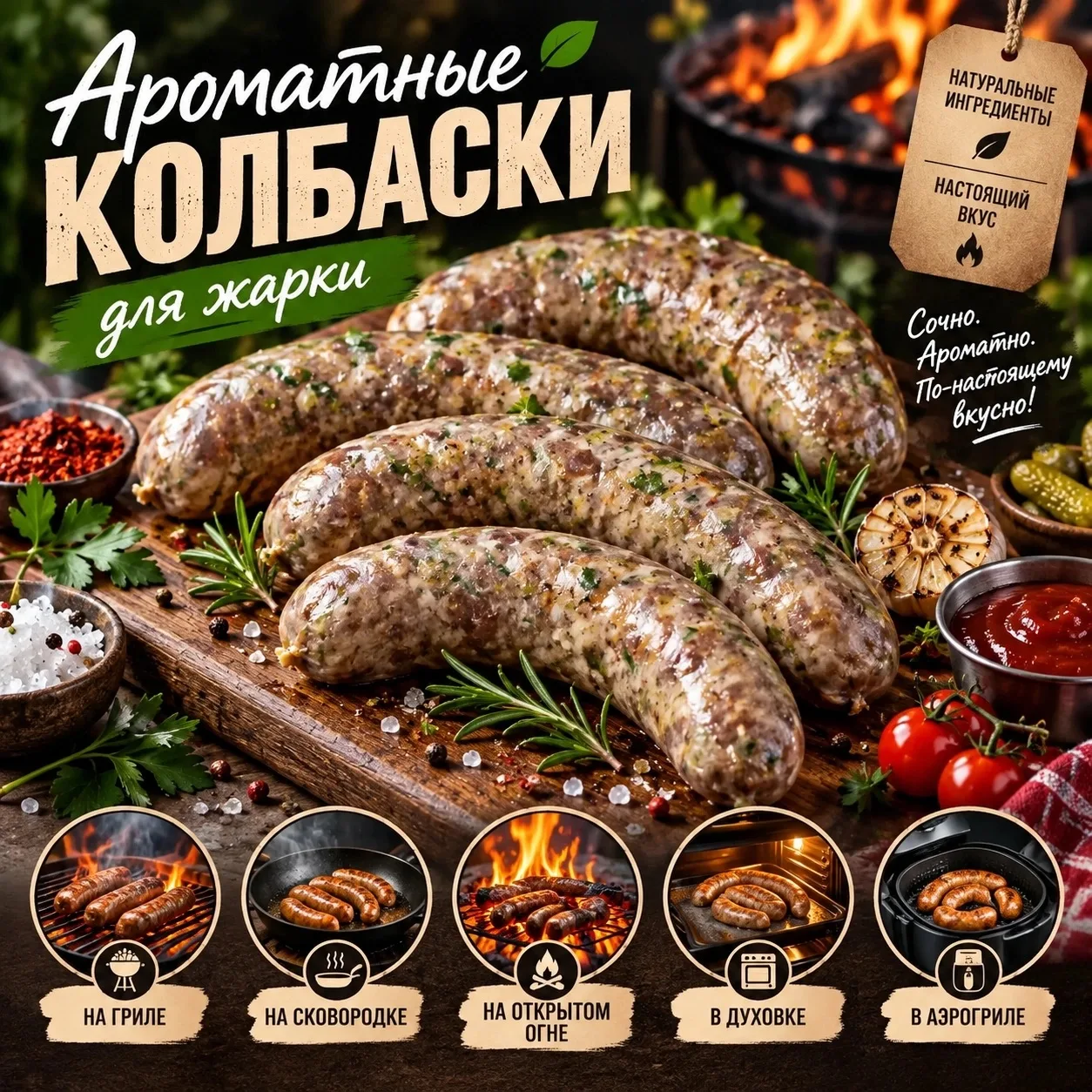 Колбаски для жарки — это любовь с первого укуса 🔥