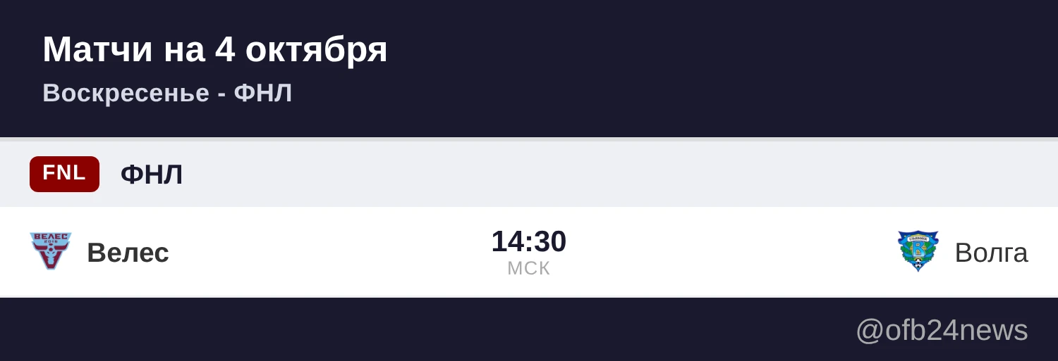 Матчи на 4 октября