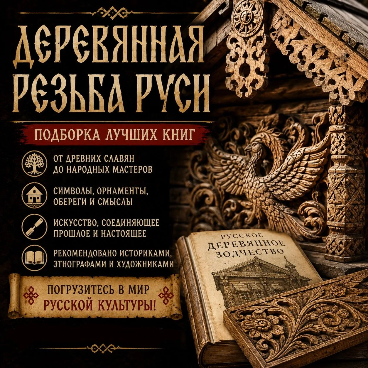 🏠 Деревянная резьба — язык, на котором веками говорила русская культура.

📚 Мы подготовили для вас