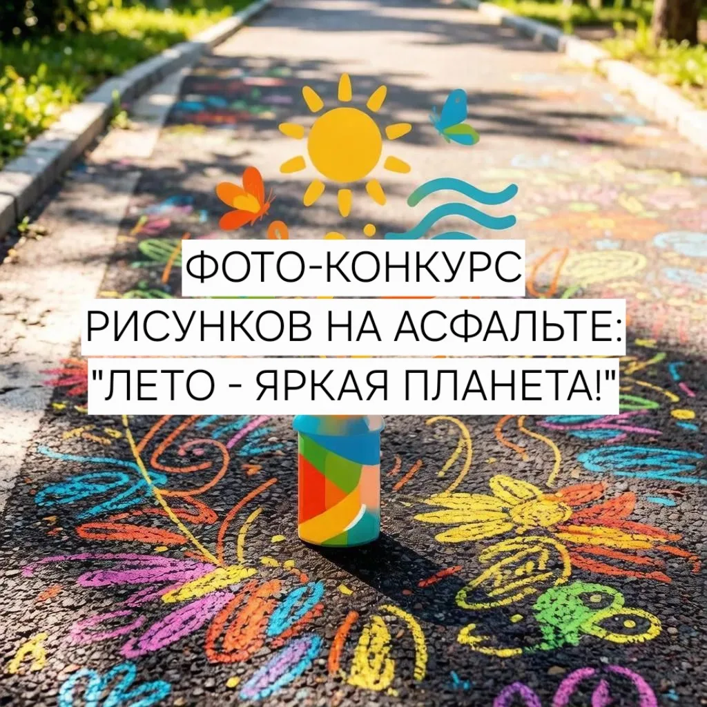 ☀️ Конкурс рисунков на асфальте «Лето — яркая планета»! ☀️

Дорогие ребята и родители!
Приглашаем вс