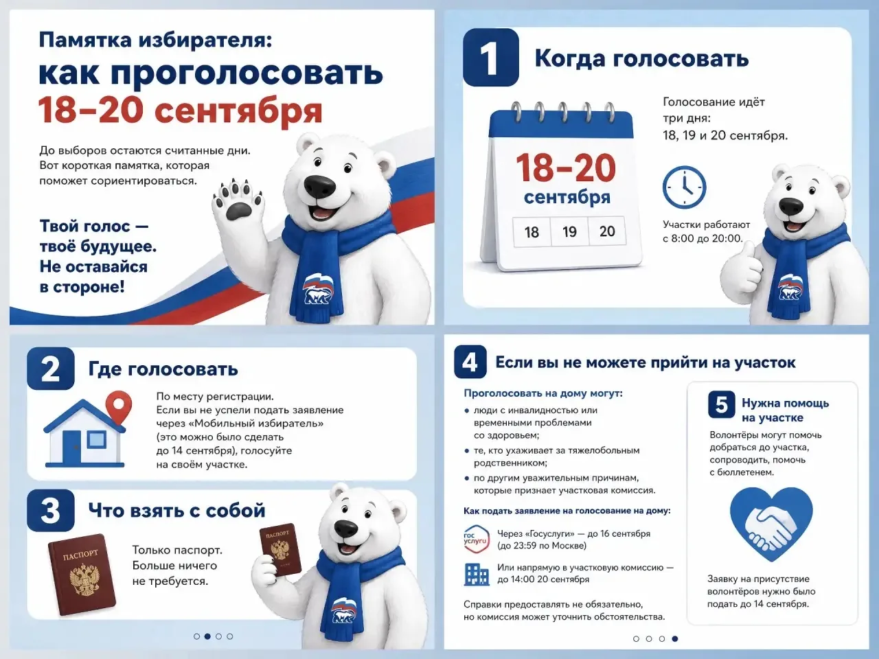 Памятка избирателя: как проголосовать 18–20 сентября