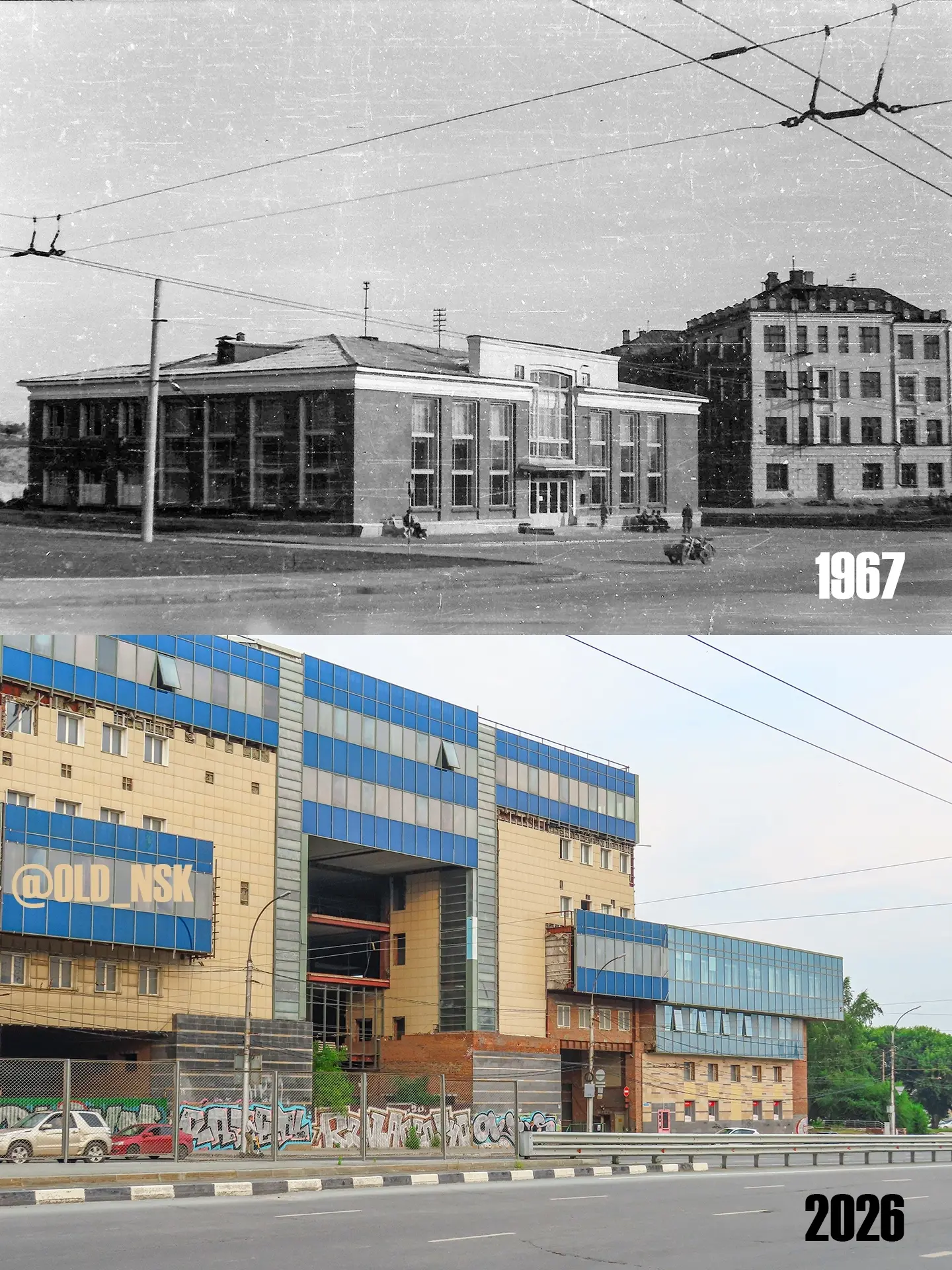 На этих фотографиях — старый автовокзал в начале Красного проспекта, открытый в 1964 году, и бывшая 