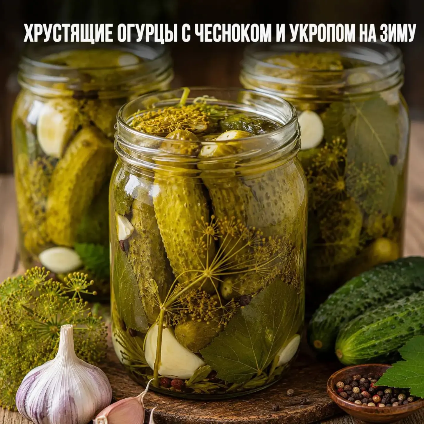 🥒 ХРУСТЯЩИЕ ОГУРЦЫ С ЧЕСНОКОМ И УКРОПОМ НА ЗИМУ

Настоящая классика домашних заготовок! Огурчики по