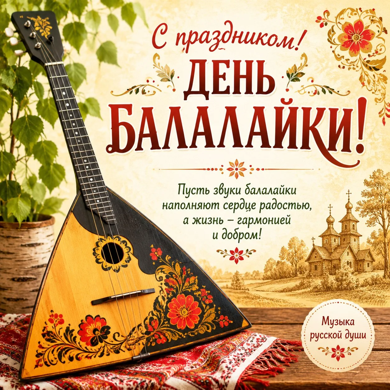 С Днём балалайки!🪕

23 июня мы чествуем один из самых ярких символов русской культуры — балалайку! 