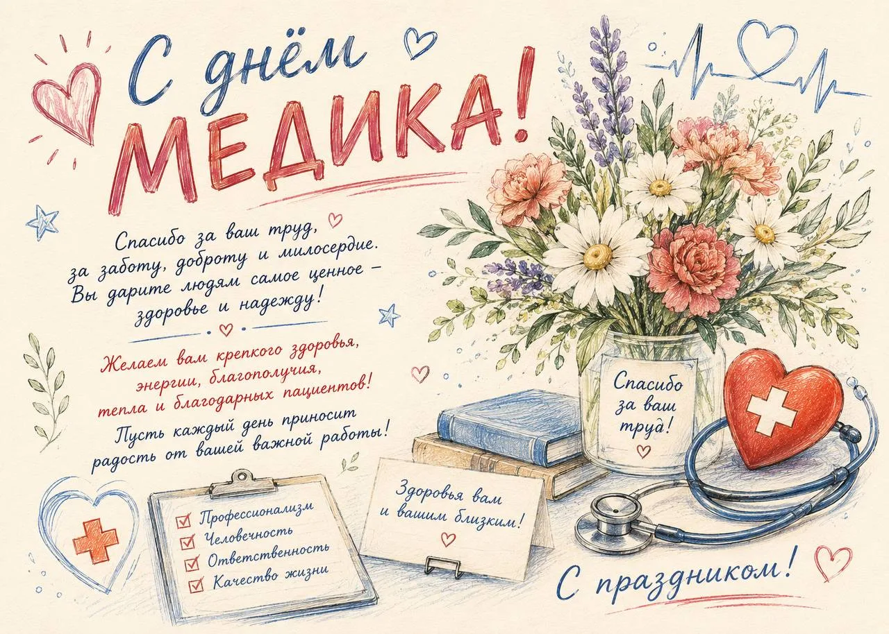 С Днём медицинского работника!

Спасибо всем, кто выбрал одну из самых непростых и важных профессий.