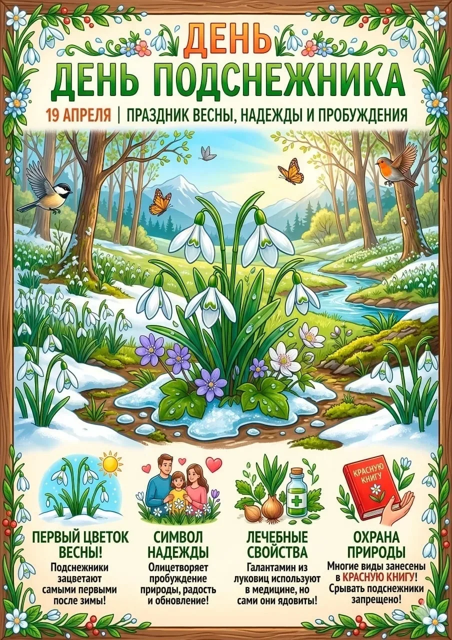 19 апреля отмечается Международный день подснежника. Это цветок, который не боится холо...