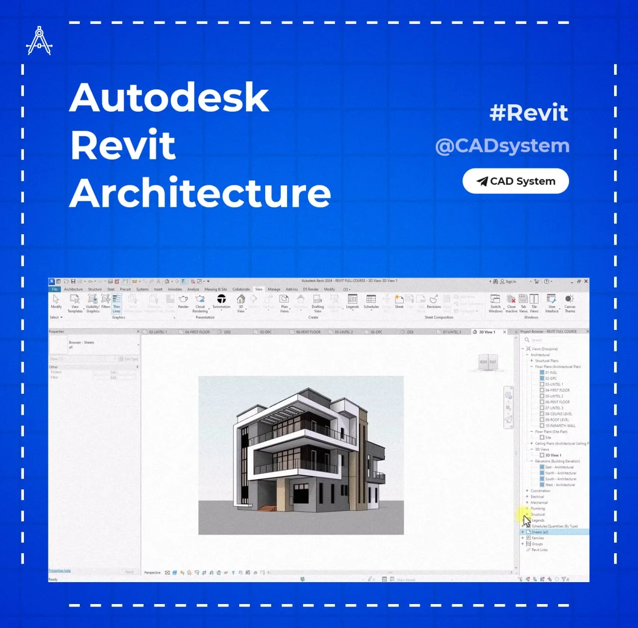 В этом полном руководстве для новичков по Autodesk Revit Architecture 2024 вы освоите весь цикл рабо