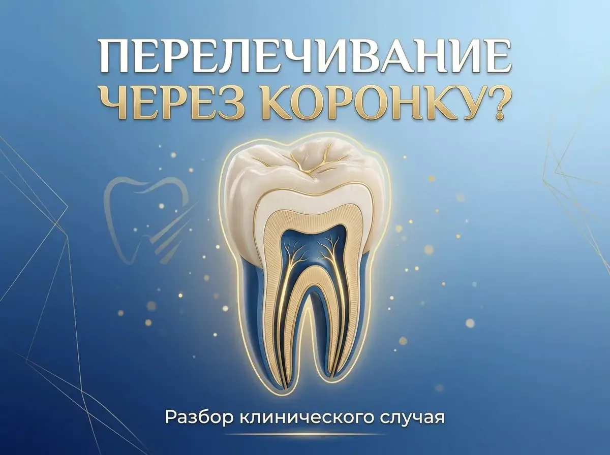 🤔 А вы задумывались, почему перелечивание зуба через коронку так часто превращается из...