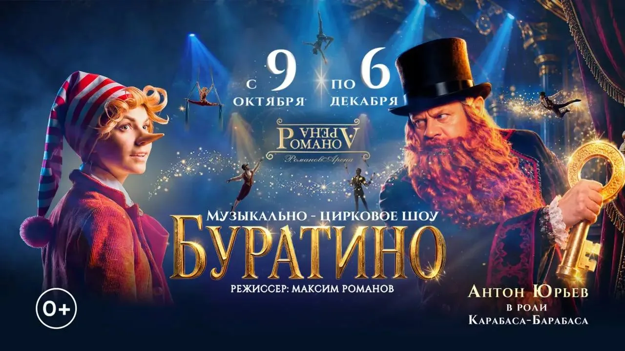 🎉 Премьера музыкально-циркового шоу «Буратино» от творческого объединения «РомановАрен...