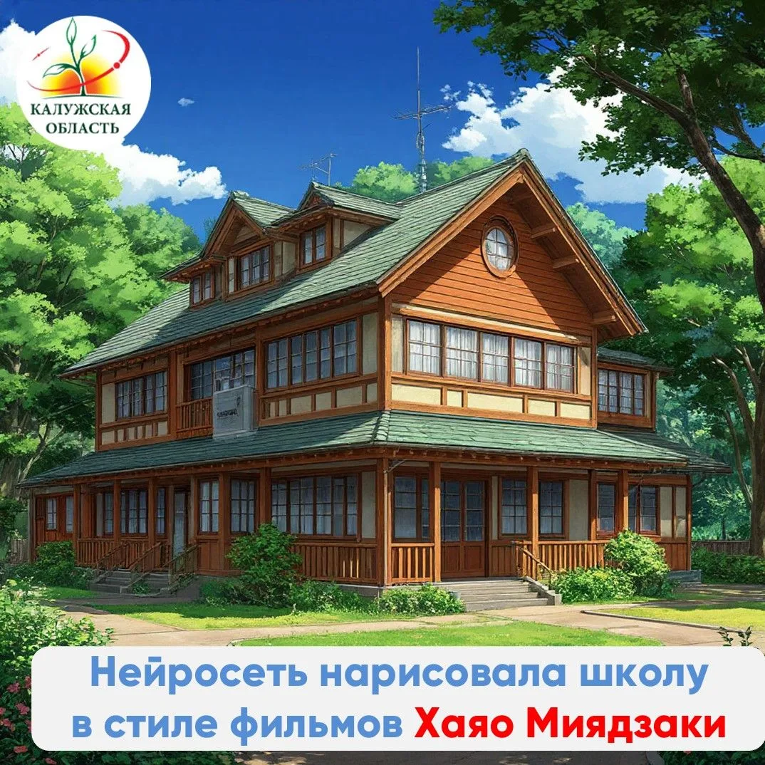 Нейросеть «Шедеврум» нарисовала школу в стиле мультфильмов Хаяо Миядзаки