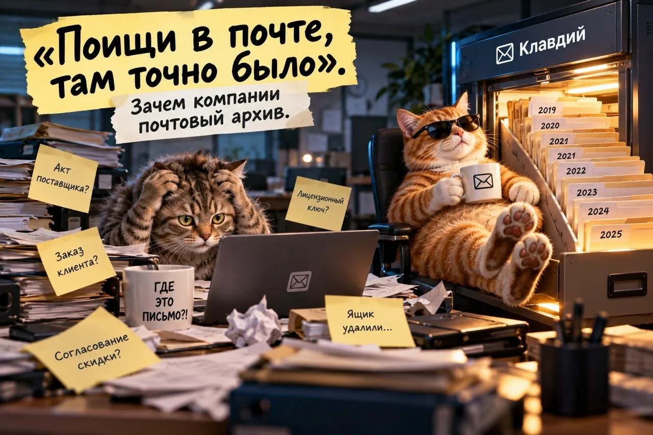 Архивация почты — САП "Клавдий". Бесплатно до 50 ящиков