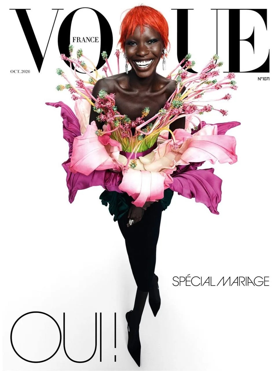 Какая классная, не по-октябрьски цветочная обложка у французского Vogue!