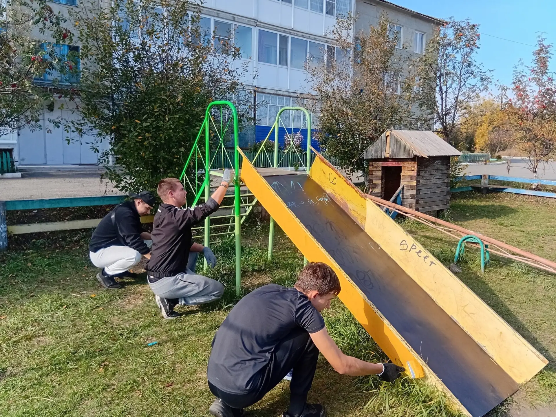 Двор многоквартирного дома в Куртамыше по улице Студенческой, 3А, стал ещё уютнее и кра...