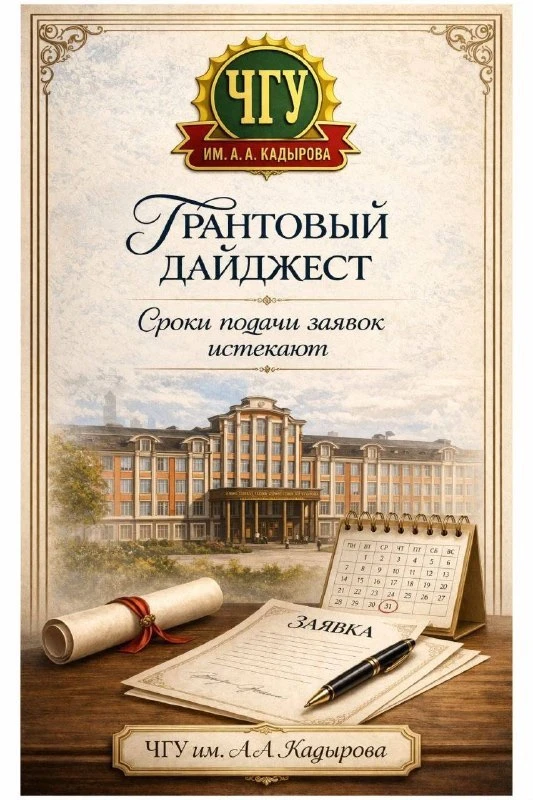 Грантовый дайджест ЧГУ им. А.А. Кадырова! 

Друзья! Мы делимся вновь подборкой ближайших событий, ко