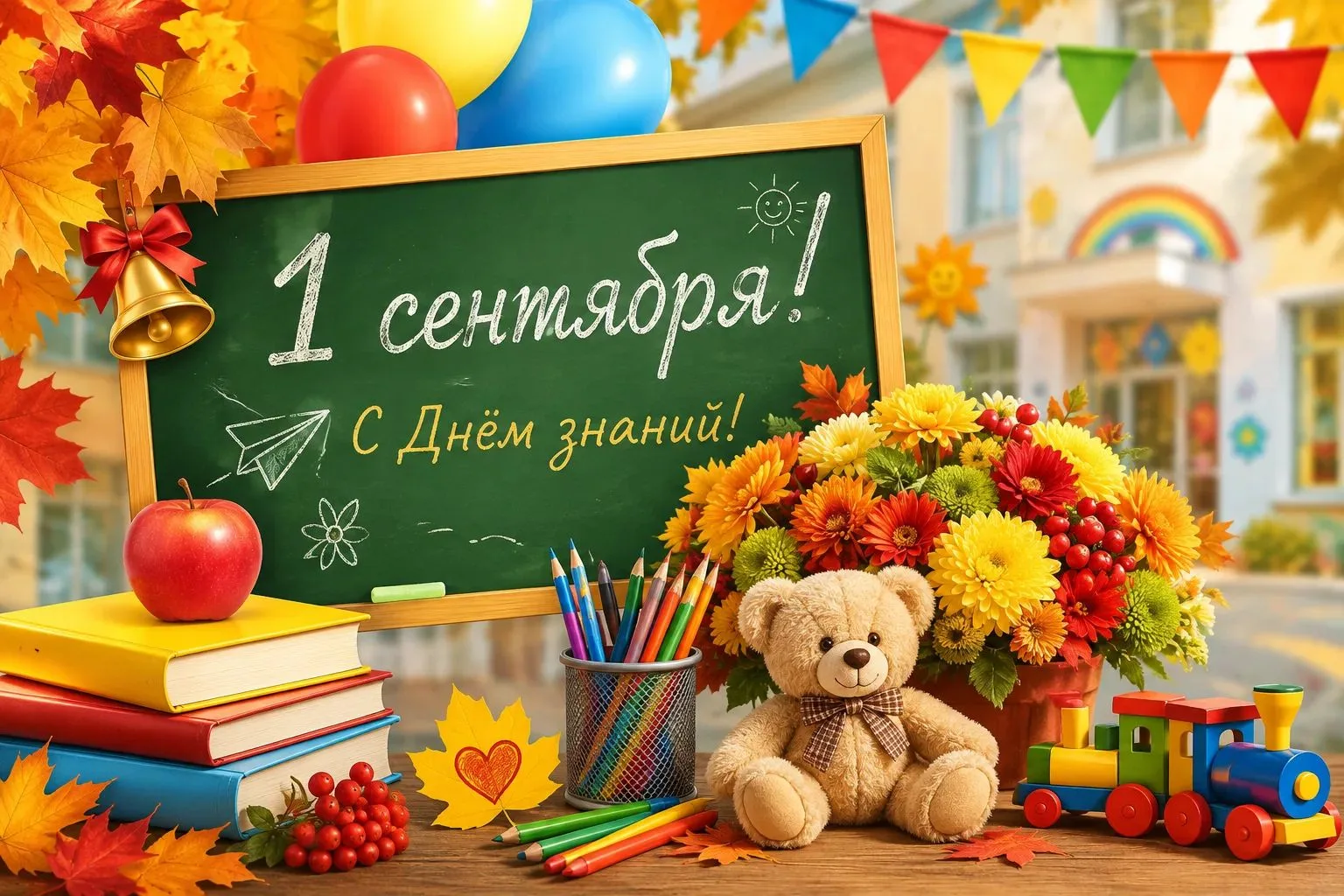 🍁📝День знаний (1 сентября) в детском саду — это веселый и радостный праздник, который...