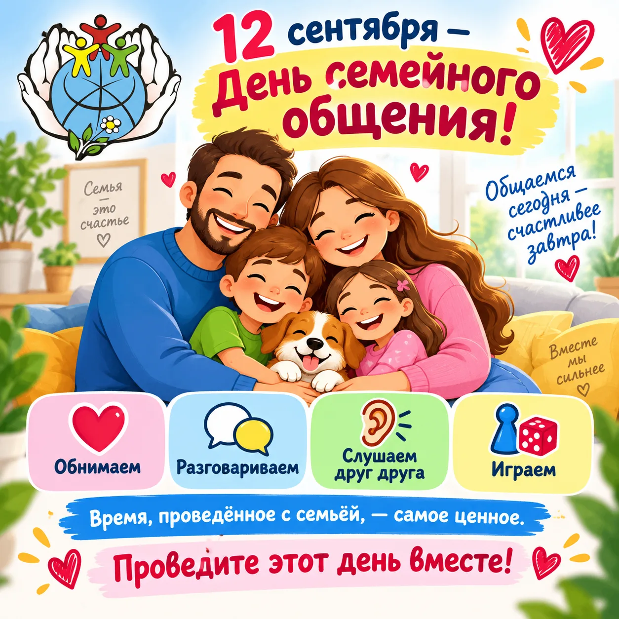 👨‍👩‍👧‍👦 12 сентября — День семейного общения.