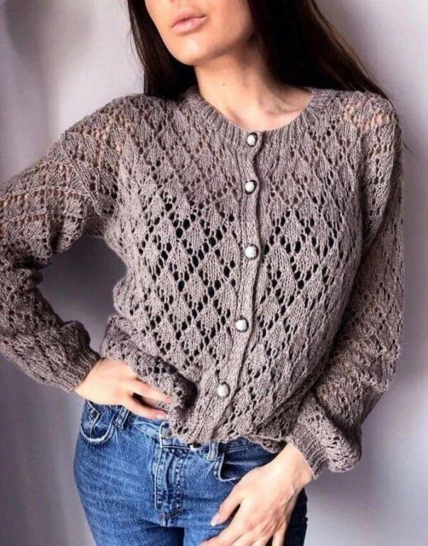 Схема ажурного узора для жакета🧶