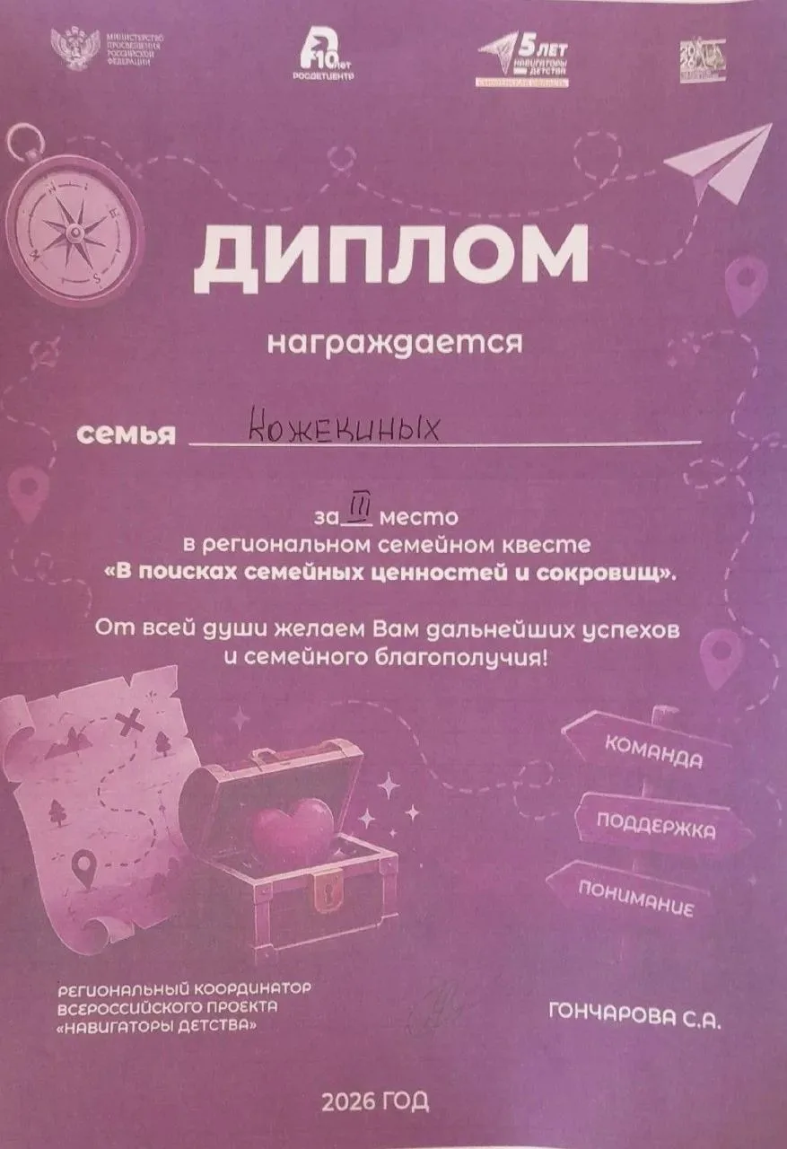 🏆 Гордость нашей школы — семья Кожекиных!
С радостью делимся замечательной новостью! Семья Кожекины