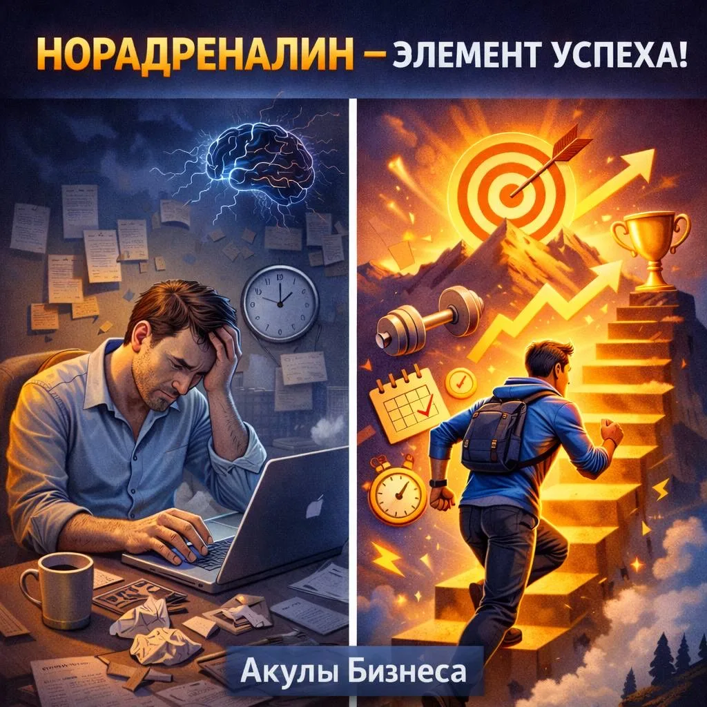🔥 Норадреналин — один из ключевых элементов успеха.

Это не просто вещество “про стресс”. Именно он