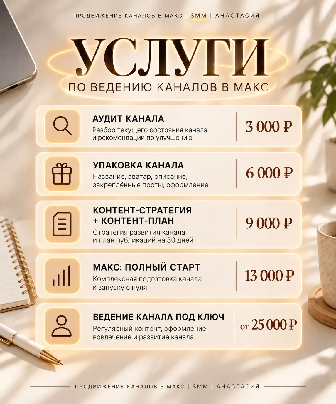 Мои услуги по продвижению каналов в МАКС 🚀