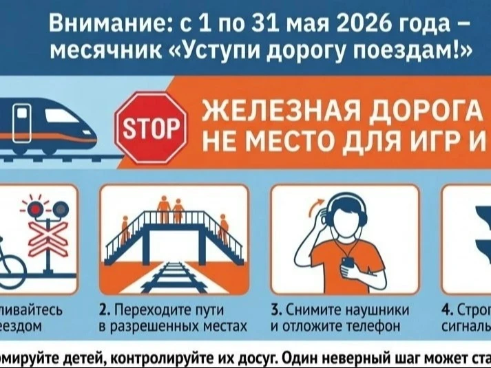 📌ВНИМАНИЕ: месячник «Уступи дорогу поездам!»