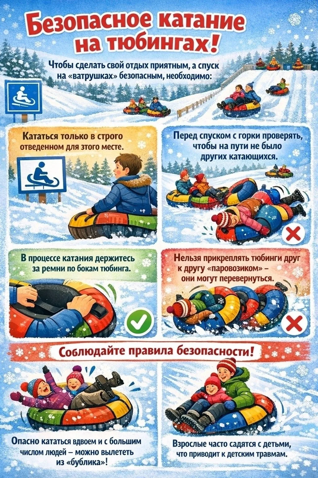 ❄️ Осторожно: тюбинг! Правила безопасного катания