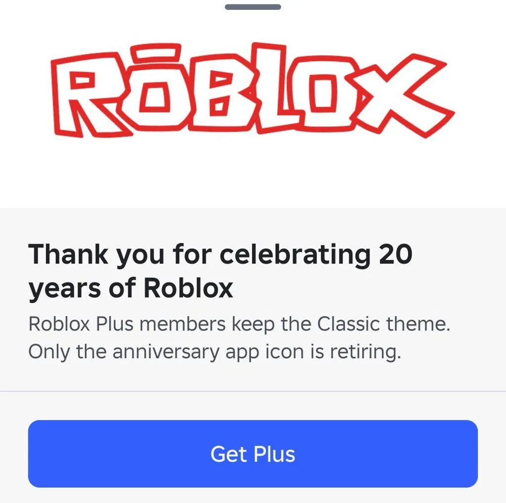 🎂 Классическая тема 20-летия Roblox удалена с платформы