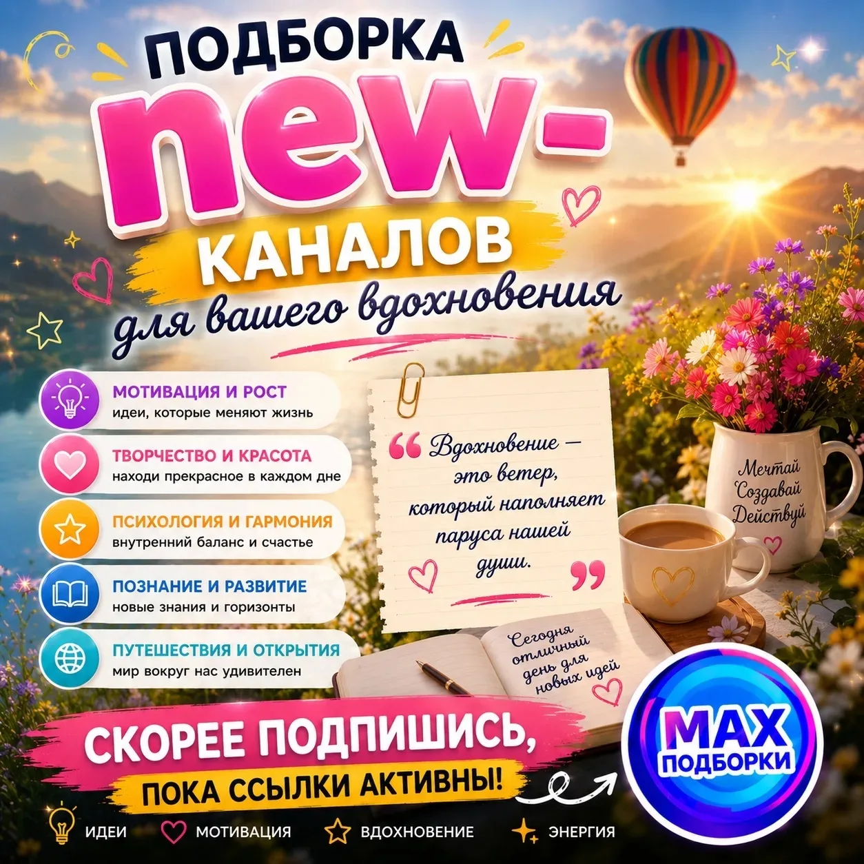 ✨ Иногда одна идея способна изменить целый день, а одно вдохновение — целую жизнь. 

Мы собрали для 