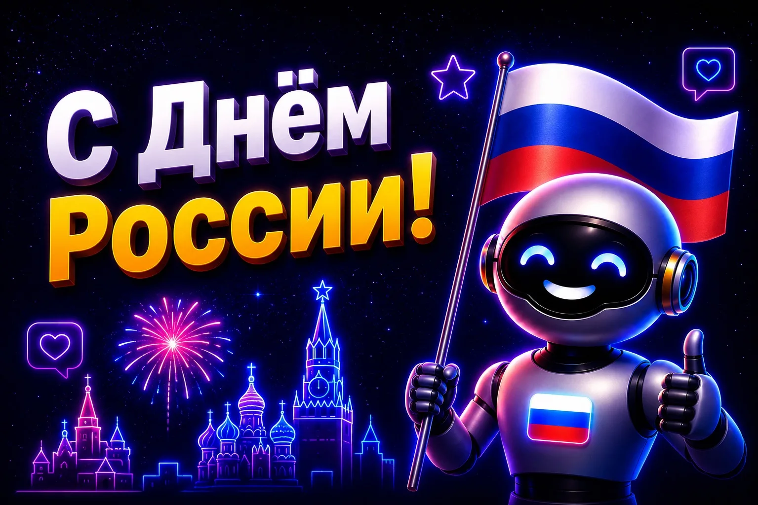 🇷🇺 С Днём России!

Поздравляем всех с праздником!

Россия — это миллионы людей, разные города, кул