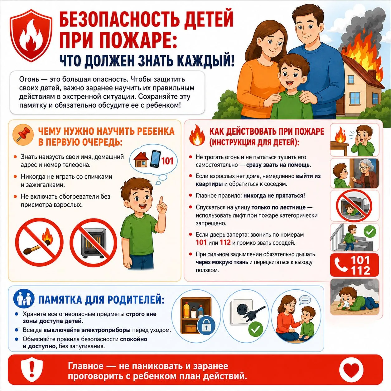 Безопасность детей при пожаре: что должен знать каждый!