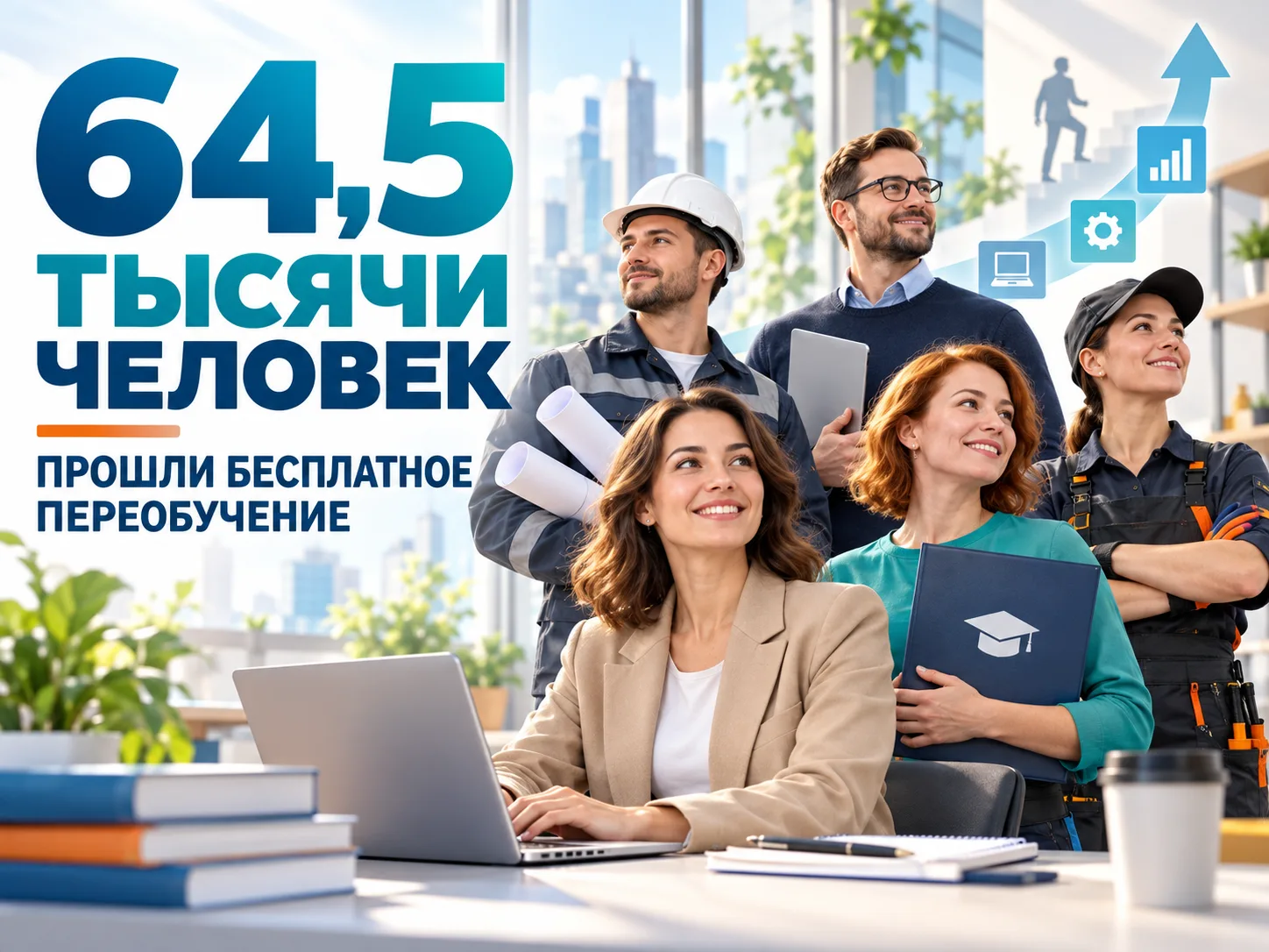 🎓 64,5 тысячи россиян бесплатно прошли переобучение в 2026 году