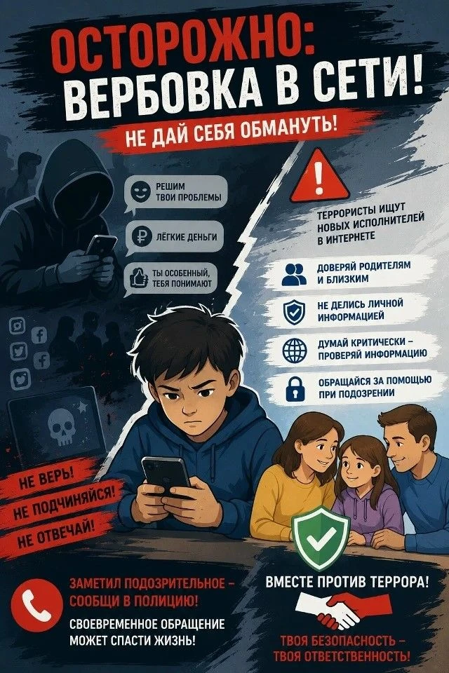 🚫 Осторожно: вербовка в сети! Как защитить детей от вовлечения в преступную деятельность?