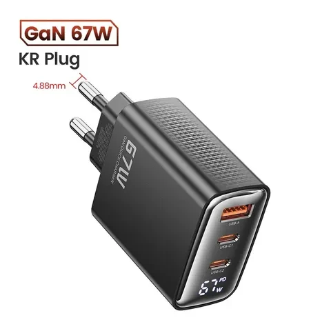 Зарядка Toocki 67W GaN с дисплеем