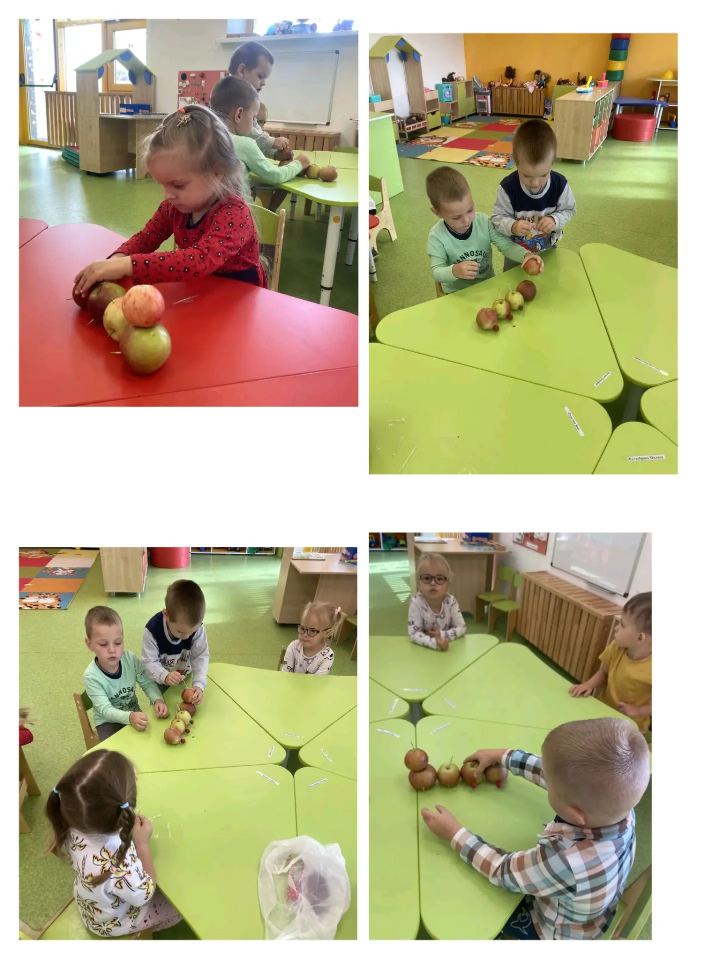 🍎🐛 В младшей группе детского сада прошло творческое занятие — ребята мастерили весёлы...