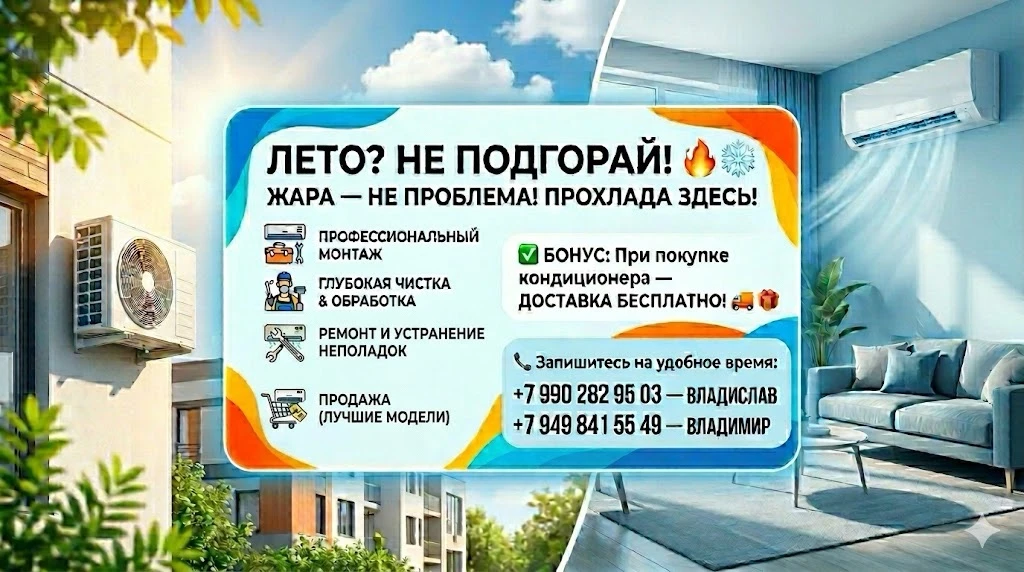 ☀️ Жара пришла — кондиционер спасет! 🔥❄️