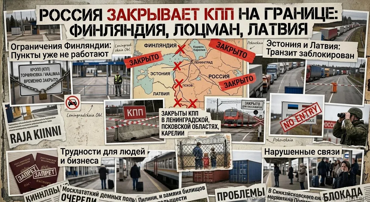 🤗 Россия закрыла ряд КПП на границе с Финляндией, Эстонией и Латвией, затронув пункты ...