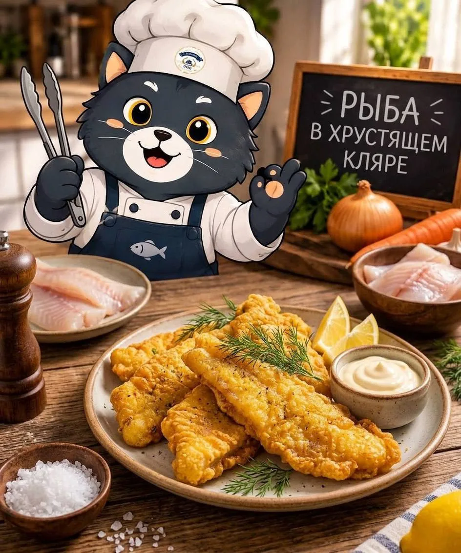 РЕЦЕПТ: РЫБА В ХРУСТЯЩЕМ КЛЯРЕ 🐟