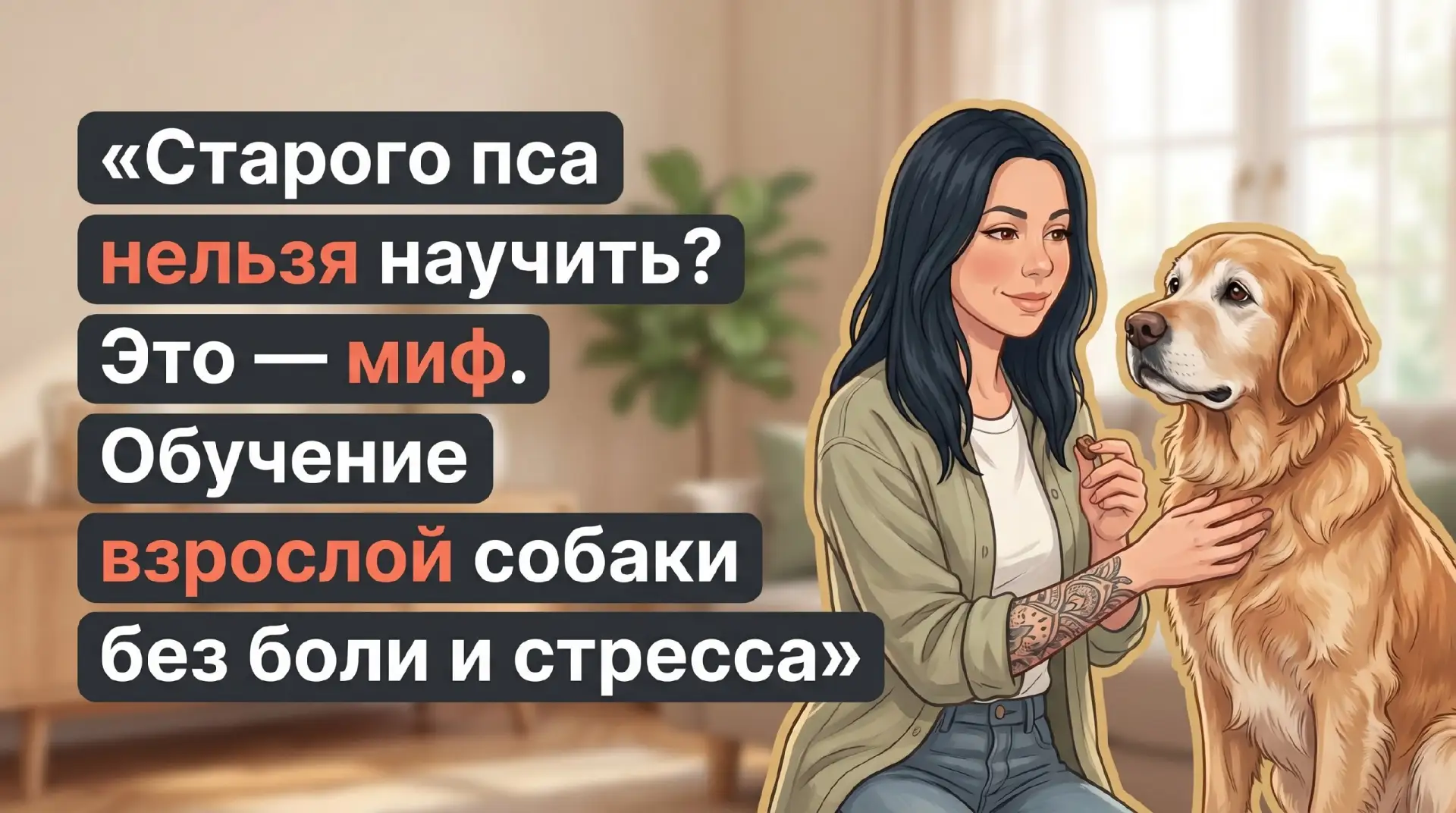 Старый пёс и коррекция поведения собак 🐶