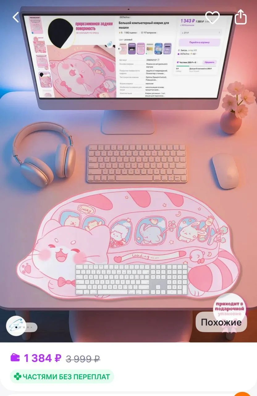 Большой игровой коврик с optima-покрытием 📼❤️
