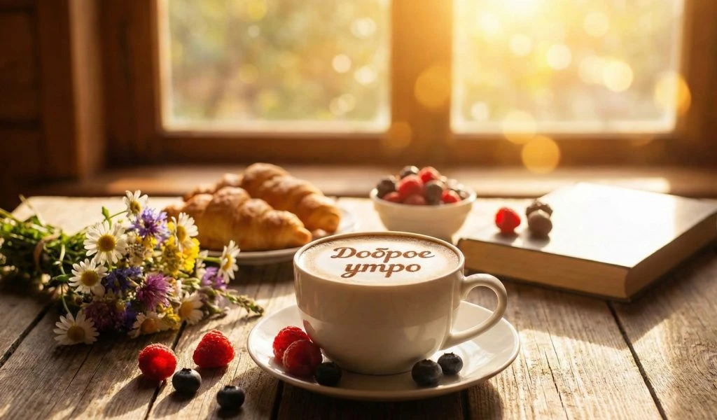 С добрым утром! 🌞
Кофе уже ждёт тебя. Горячий, ароматный и с собой — как ты любишь ❤️