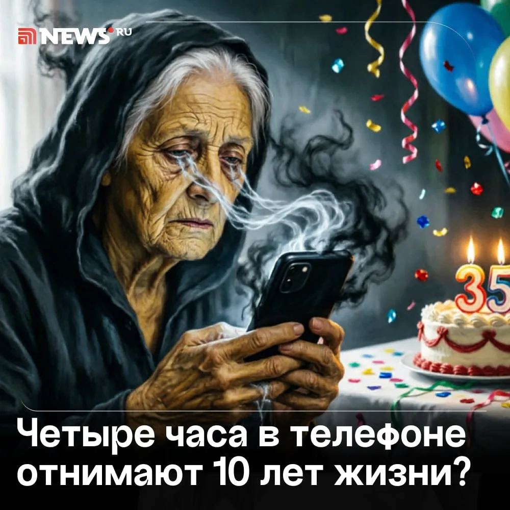 Больше десяти лет жизни крадет привычка ежедневно сидеть в телефоне.