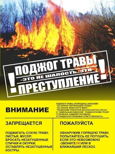 Возгорание сухой травы