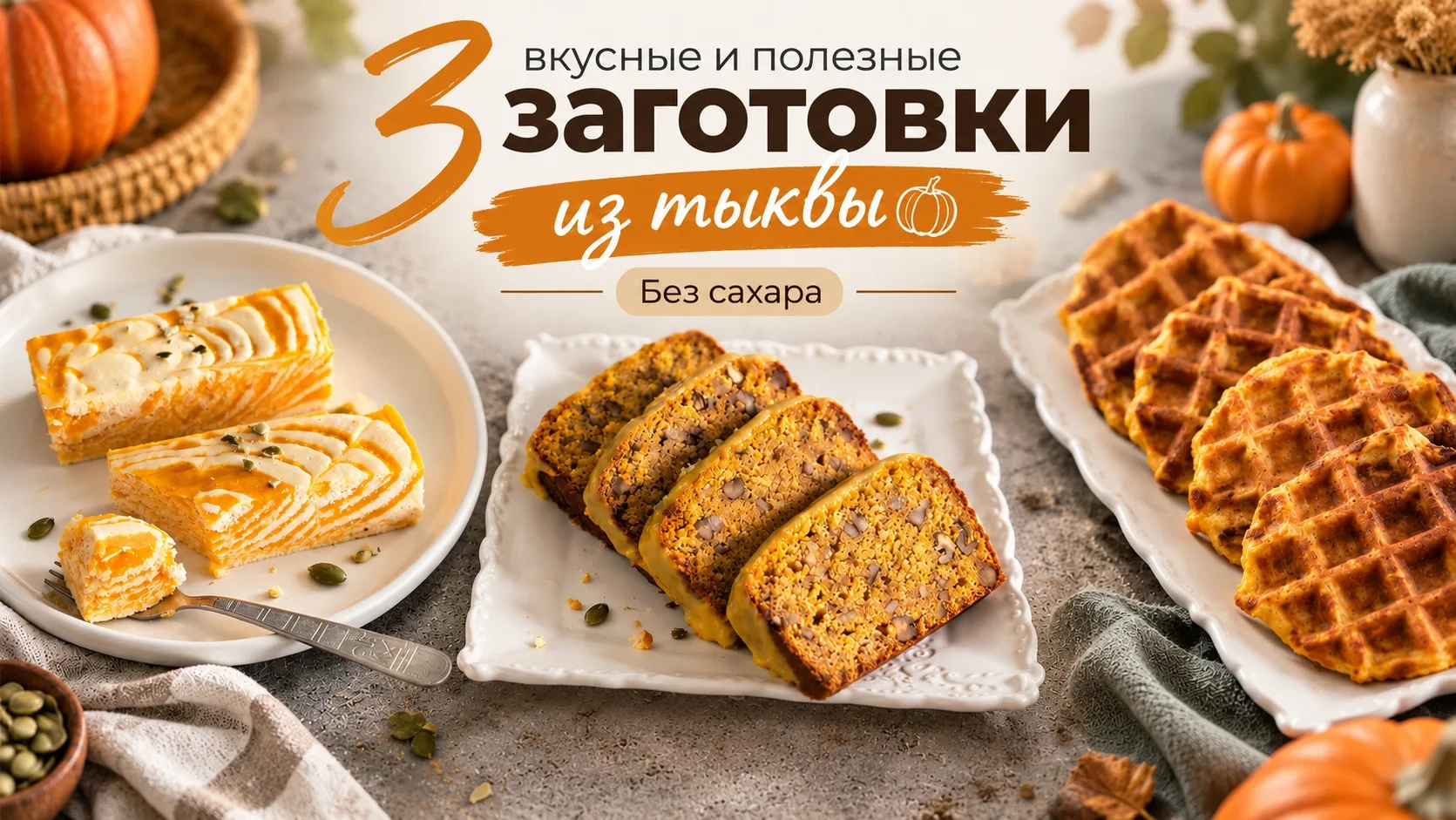 🎁 Вам подарок: Сборник из 3 ПП заготовок с тыквой