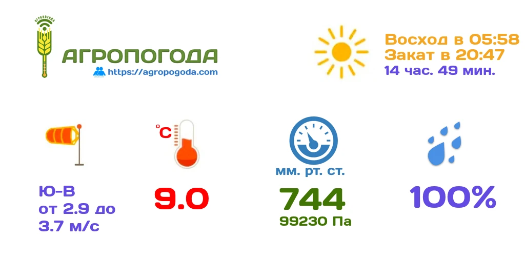 Агрометеорологическая сводка на 20.08.2026 (05:59)